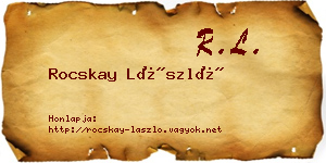 Rocskay László névjegykártya